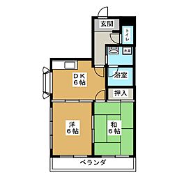 ボワ・リジェール 2DKの間取図画像