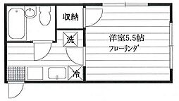 コーポチエ 1Kの間取図画像