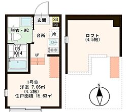 Dream小岩 1階1Kの間取り