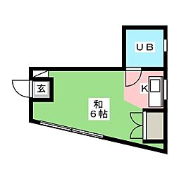 BE.1 1Kの間取図画像