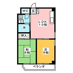 パストラルミキ 2LDKの間取図画像
