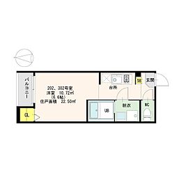 ラルーチェ ワンルームの間取図画像