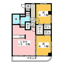 サンモールスクエア 2LDKの間取図画像