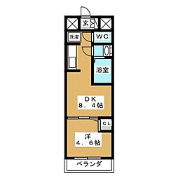 グランドステージエムスクエア 1DKの間取図画像