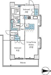 ParkCube小岩 2LDKの間取図画像