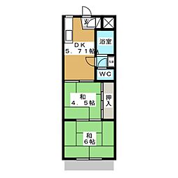 エレファントパレス 2DKの間取図画像