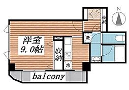 サルドュセジュール 1Kの間取図画像