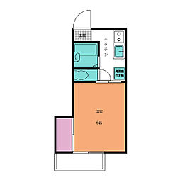 ストークハイツ石井 1Kの間取図画像
