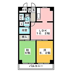 スカイフォーラム小岩 2LDKの間取図画像