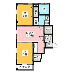 ソフィアコート3 2LDKの間取図画像