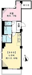 プラサート22 1LDKの間取図画像