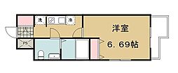 西武池袋線 西所沢駅 徒歩2分の賃貸マンション 13階1Kの間取り