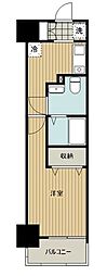 西武新宿線 久米川駅 徒歩4分の賃貸マンション 14階1Kの間取り