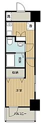 西武新宿線 久米川駅 徒歩4分の賃貸マンション 7階1Kの間取り