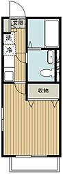 西武池袋線 秋津駅 徒歩3分の賃貸マンション 1階1Kの間取り