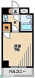 西武池袋線 清瀬駅 徒歩4分の賃貸マンション 6階1Kの間取り
