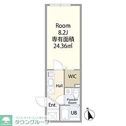 西武国分寺線 東村山駅 徒歩13分の賃貸アパート 1階1Kの間取り