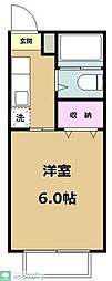 西武池袋線 中村橋駅 徒歩8分の賃貸アパート 1階1Kの間取り