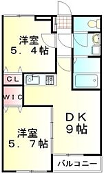 西武池袋線 大泉学園駅 バス13分 長久保下車 徒歩5分の賃貸アパート 1階2DKの間取り