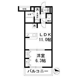JR中央線 吉祥寺駅 バス10分 関町郵便局前下車 徒歩1分の賃貸マンション 4階1LDKの間取り