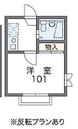 都営大江戸線 練馬春日町駅 徒歩4分の賃貸アパート 2階1Kの間取り