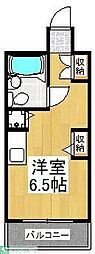 西武多摩湖線 八坂駅 徒歩2分の賃貸マンション 4階ワンルームの間取り