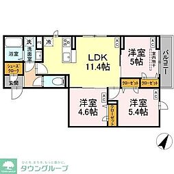 セレスティア白鷺II 3LDKの間取図画像