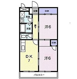 アンティロゥプ 2DKの間取図画像