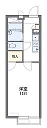 レオパレスルビー 1Kの間取図画像