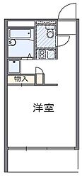 レオパレスねむの木 1Kの間取図画像