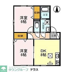 シェル・アジュール 2DKの間取図画像