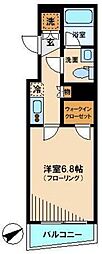 グラントゥルース練馬2 1Kの間取図画像