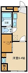 レオパレスオリザ田無 1Kの間取図画像
