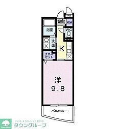 アンディアーモ小手指 1Kの間取図画像