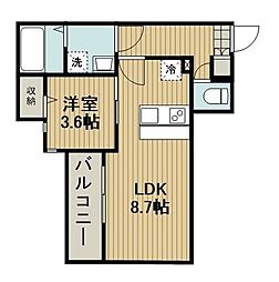 アイエステート新所沢 1LDKの間取図画像