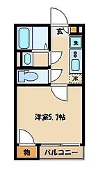 LEONEXTラビドール 1Kの間取図画像