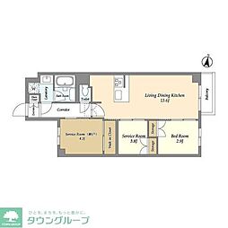 ASYLCOURT練馬中村橋 1SLDKの間取図画像
