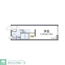 アルクアニュースデイ ワンルームの間取図画像