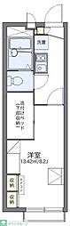 レオパレスエクレール2 1Kの間取図画像