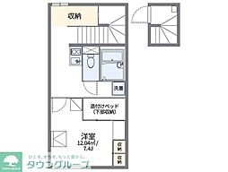 レオパレス山茶花 1Kの間取図画像