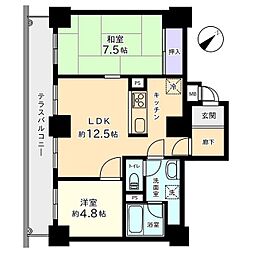 信開アーバンシティセントラル棟 2LDKの間取図画像