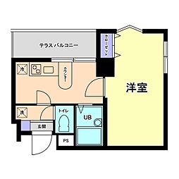 信開グラビス高岡 1DKの間取図画像