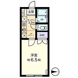 セルーラ呉羽駅前 1Kの間取図画像