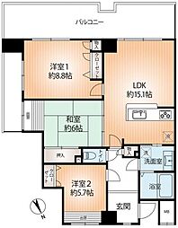 アパガーデンコート富山 3LDKの間取図画像