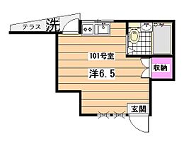 パレス松原 101 ｜ 東京都世田谷区松原６丁目36-13（賃貸アパート1R・1階・15.00㎡） その2