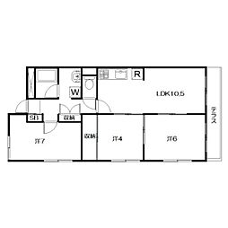 百合ヶ丘シャトー 3LDKの間取図画像