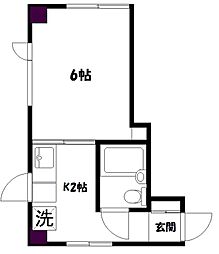 セダーシティー 1Kの間取図画像