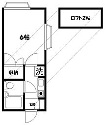 ヴィラビアンカB 1Kの間取図画像