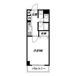 ビューテラス高円寺 1Kの間取図画像