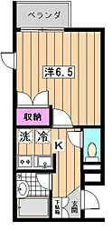 グラーシア山手 1Kの間取図画像